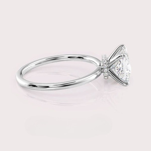 Bague de fiançailles de luxe en or jaune/blanc/rose 14 carats avec diamant de laboratoire de 1,5 carat, style princesse, solitaire classique, bijoux fins - Product Image 3