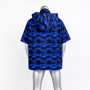 Veste de course à capuche à manches courtes camouflage bleue pour femmes / Veste de sport à capuche style printemps avec logo personnalisé - Product Image 6