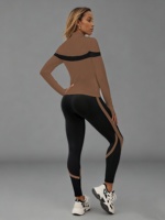 Conjunto Deportivo Atlaset de Tres Piezas para Mujer, Ropa Deportiva sin Costuras, Sujetador Deportivo, Leggings de Cintura Alta, Chaqueta, Color Personalizado, Spandex
