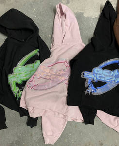 Sweat à capuche en strass de qualité supérieure, style streetwear oversize pour hommes et femmes, mode hip hop, sweat à capuche en strass de luxe - Product Image 3