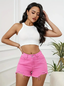 ZATRHMBM Nouvelle Collection Printemps/Été 2026 – Short Femme Décontracté Taille Haute en Satin Délavé Respirant Couleur Unie Effet 3D Style Vintage - Product Image 2