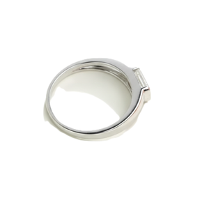 Bague Chevalière en Argent Sterling 925 et Or Massif 14K avec Diamant de Laboratoire Taille Émeraude et Diamant Solitaire Taille Ovale Sertie en Bezel – Vente en Gros - Product Image 2