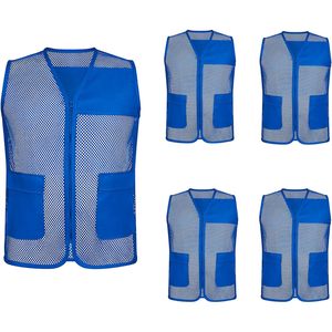 เสื้อกั๊กอาสาสมัครตาข่ายสำหรับผู้ใหญ่เสื้อทีม2025มีกระเป๋า5แพ็กสำหรับอาสาสมัคร - Product Image 1