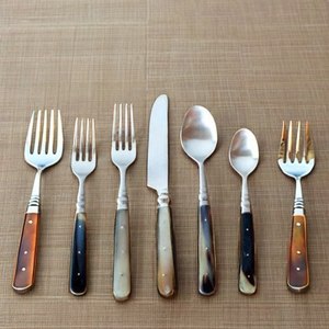Vintage <b>Bone</b> <b>Handle</b> Stainless Steel Luxury Dining Flatware Set with Spoon Fork <b>Knife</b> Dishwasher Safe Party Ready - Product Image 3
