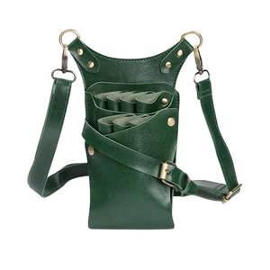 Sacoche asymétrique pour ciseaux de barbier, étui professionnel pour outils de coiffeur en cuir noir avec sangle réglable OEM ODM - Product Image 3