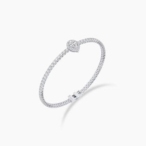 Pulsera de Lujo Ecológica con Diamantes Cultivados en Laboratorio, Corte Pera, Chapada en Oro sobre Plata, Claridad DEF VVS VS, 10 Gramos, Vala Brothers - Product Image 1