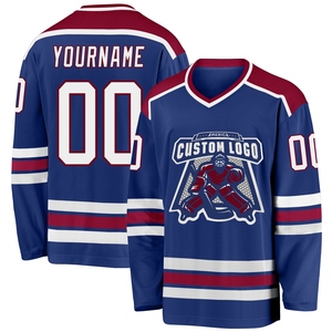 Maillot de hockey blanc-marron royal personnalisé de qualité supérieure, vente en gros, best-seller, directement de l'industrie - Product Image 1