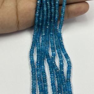 Cuentas de piedras preciosas Rondelle facetadas de apatita azul cielo Natural de 3mm de calidad AAA, fabricación de joyas DIY, tienda de fabricante en línea - Product Image 5