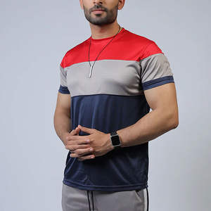 Ensemble de survêtement sportif respirant et écologique pour homme, coupe ajustée, rouge, gris, marine, pour l'entraînement, le jogging, la course à pied, la gym et le fitness - Product Image 6