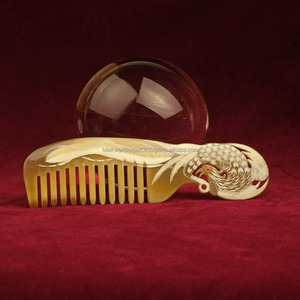 Peine Desenredante Antiestático Hecho a Mano con Cuerno de Búfalo Natural Ecológico al por Mayor para Mujeres, Masaje del Cuero Cabelludo, Estilo Animal para Barba - Product Image 4