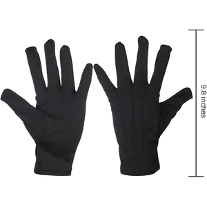 Guantes de Cuero Negros Transpirables Personalizados, Nuevos, para Hombres y Mujeres, de Algodón, para Bandas de Marcha, Actuaciones en Escenario, Disfraces, Servicio de Camareros - Product Image 2