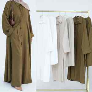 Abaya Clásica Marrón Moderna para Mujer Musulmana, Estilo Casual, Elegante, Modesto, Islámico, Ligero, Transpirable, de Secado Rápido, Largo hasta el Suelo - Product Image 5