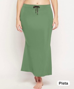 Women <b>Elastic</b> <b>Waist</b> Pista Green Straight <b>Skirt</b> Ankle Length Drawstring Casual Knitted Cotton Spandex Solid Color Comfortable Fit - Product Image 1