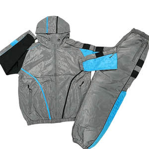 Conjunto Deportivo Impermeable para Hombre, Personalizado, de Nailon y Poliéster, Resistente al Viento, con Patrón Sólido, Ropa Deportiva - Product Image 3