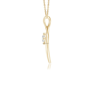 Colgante de Diamante y Oro Certificado por IGI, Corte Brillante Redondo, Joyería Romántica para Uso Diario para Mujer, Oro de 10K, 14K, 18K, Plata 925, 935 - Product Image 4