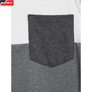Camiseta sin Mangas para Hombre INDEX, Cuello Redondo, Diseño Color Block, Tejido de Punto, Gris Sólido y Blanco, con Bolsillo, Ropa Deportiva Casual - Product Image 5