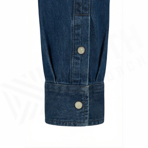 Men's Stonewashed Denim Shirt Long Sleeve Solid Color Casual Regular Fit Cotton Button-Up Autumn Style - Product Image 6