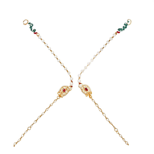 Ensemble de bijoux traditionnel en pierre de Pota et perles Kamarband, plaqué or fin, pour un usage quotidien, pour les occasions de mariage et festives, numéro de modèle - Product Image 2