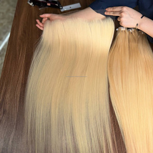 Extensiones de Cabello Humano al por Mayor, Paquetes de Cabello Virgen Vietnamita con Doble Trama a Máquina y Frontal de Encaje para Tejido de Pelucas con Frente de Encaje - Product Image 4