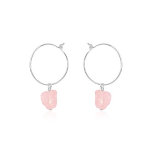 Pendientes de Aro de Cuarzo Rosa de 8-10mm para Mujer, Joyería Colgante de Piedra Natural, Pendientes de Gota de Moda con Piedra de Nacimiento - Product Image 2