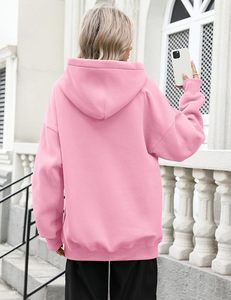 Sweat-shirts à capuche pour femmes, sweat-shirt surdimensionné à capuche, manches longues, décontracté, en polaire, pull avec poche - Product Image 4