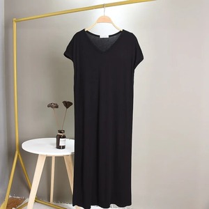 Grande taille, 100% coton, écologique, respirant, col en V, ample, longue, sexy, confortable, chemise de nuit avec taille élastique pour femmes - Product Image 5