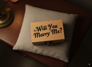 Caja de Anillos de Madera Rústica para Boda, Soporte para Anillos de Compromiso y Aniversario, Estuche de Almacenamiento de Anillos Grabado para San Valentín con Cierre Metálico - Product Image 3