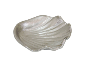 Silver <b>Clam</b> <b>Shell</b> Aluminum Decorative Bowl - Handcrafted Nautical Metal Dish & Coastal Seashell Sculpture Table Centerpiece - Product Image 3