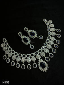 Conjunto de joyería nupcial de diamante americano clásico, collar y pendientes de dos piezas para boda, estilo clásico de moda - Product Image 2