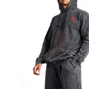 Producto de Moda, Chándal de Algodón 100% con Lavado Ácido, Chándal con Logotipo Bordado Personalizado - Product Image 3