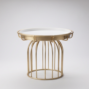 Wholesale Elegant Gold Finish Round Serving Tray <b>Birdcage</b> Design Cake Stand Dessert Fruit Display Stand Event <b>Decor</b> - Product Image 1