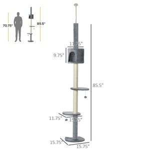 Moderna Torre Tiragraffi di Lusso per Gatti da Interno - Tiragraffi in Legno MDF per Arrampicata - Product Image 4