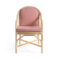 Nouveauté : fauteuil en rotin naturel fait main, écologique, avec coussin en tissu, pour la maison, provenant d'un fabricant vietnamien.