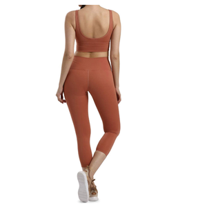 Conjunto de Yoga para Mujer sin Costuras de Alta Calidad a Precio de Mayoreo, Conjunto de Yoga Transpirable de Spandex/Poliéster con Patrón Sólido, Gran Venta - Product Image 3