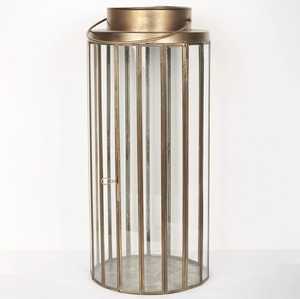 <b>Brass</b> <b>Lantern</b> With Glass Panels And Antiqued Finish For Home Decoration or Classic - Product Image 3