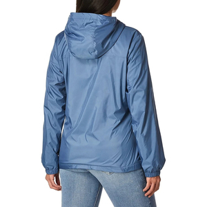 Chaqueta Cortavientos con Capucha para Mujer, Ligera, Impermeable, Transpirable, de Secado Rápido, Informal, Corte Regular, Color Sólido, Manga Larga, Beige - Product Image 4