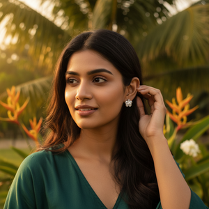 Boucles d'oreilles pendantes en argent sterling 925, motif fleur, pour femmes et filles, à porter pour les occasions spéciales. - Product Image 5