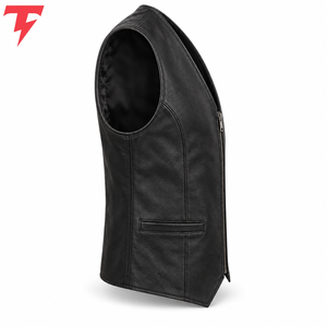 <b>Men's</b> Casual <b>Knit</b> <b>Vest</b> Genuine Leather Shell Pockets Solid Color Windproof Outer Wear <b>Men</b> Leather <b>Vest</b> In Cheap Price - Product Image 3