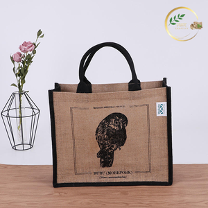 Printed Jute Shopper <b>Bag</b> with Custom Branding for Businesses - Product Image 2