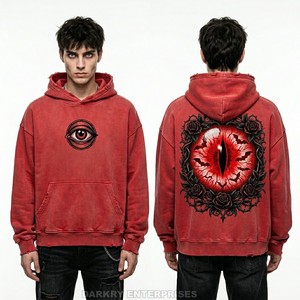 Sudadera con Capucha Rosa Lavada al Ácido al por Mayor para Hombre, Sudadera Gráfica Personalizada Estilo Japonés, Sudadera de Moda Urbana de Tela de Algodón Premium - Product Image 2