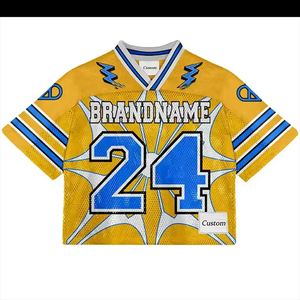 Custom Streetwear Trendy Heat-Transfer Printed V-neck Adjustable Strap Football <b>Shirt</b> Design Logo Mesh Retro American Jersey - Product Image 6