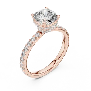 Bague de fiançailles unisexe en or massif 18 carats avec diamant de laboratoire taille coussin de 1,5 carat et halo caché, idéale pour un mariage de luxe - Product Image 6