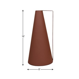 Jarrón de Hierro Minimalista de Estilo Nórdico en Color Marrón Óxido - Florero Decorativo de Metal Cónico y Alto para Interiores Modernos - Product Image 1
