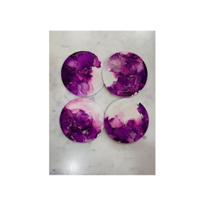 Juego de posavasos artísticos de resina con diseño de geoda y cristal, de lujo, para decoración de interiores modernos - Product Image 2