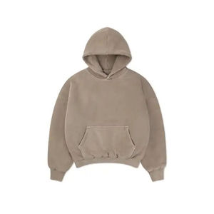 เสื้อฮู้ดดี้ผู้ชายสไตล์ฮิปฮอปแบบสวมหัว  ผ้าฟลีซกันเป็นขุย  ตกแต่งโลโก้ตามสั่ง  ทรงไหล่ตก  รับผลิตแบบ OEM สำหรับฤดูหนาว - Product Image 1