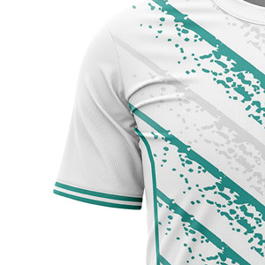 Custom Sublimated Unisex Adult <b>Soccer</b> Jersey Crew Neck Short Sleeve Lightweight 100% Polyester Color Blocked Red White Front - Product Image 6