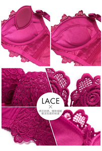 Women's Embroidery Lace <b>Bra</b> Wire-Free Front Closure Underwear with Logo on Cup Sexy Knitted Weaving Breathable Solid Pattern <b>Bra</b> - Product Image 4