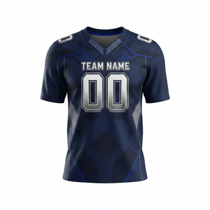 Camiseta de Práctica de Fútbol Americano Personalizada para Adultos, Manga Corta, Transpirable, Opción de Talla Grande, Cuello en V, 100% Poliéster - Product Image 6