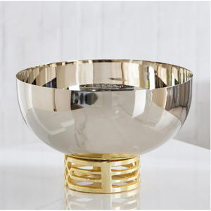 Ensemble de service de luxe fait main pour trois types de noix, avec poignée pilier texturée or abstrait, en acier inoxydable moderne, et plateau à apéritifs compartimenté - Product Image 4