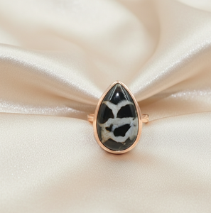 Vintage Black Septarian Gemstone <b>Ring</b> 925 Sterling <b>Silver</b> Rose Gold Yellow Gold Plated Handmade <b>Statement</b> Jewelry Gift Women Her - Product Image 3